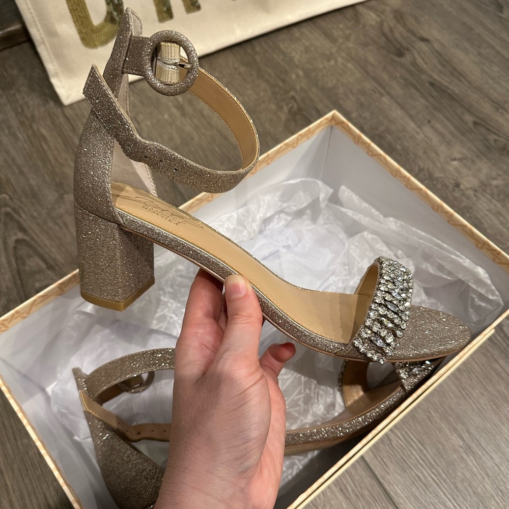 Badgley Mischka Glittering Block Heels